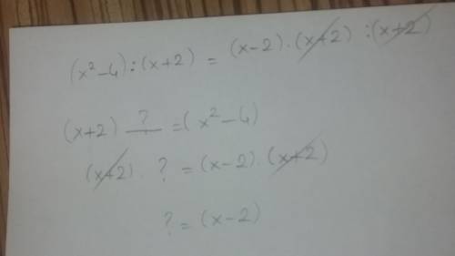 If (x2 – 4) ÷ (x + 2) = x – 2, which polynomial should fill in the blank below?  (x + 2) ´  = x2 – 4