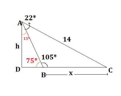 Find the area of a triangle when a=22 degree, b=105 degree, and b=14 30.4 units^2 32.1 units^2 31.2