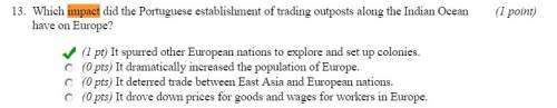 Which impact did the portuguese establishment of trading outposts along the indian ocean have on eur