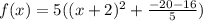 f(x)=5((x+2)^2+\frac{-20-16}{5})