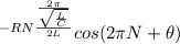 ^{- RN\frac{\frac{2\pi}{\sqrt{\frac{L}{C}}}}{2L}}cos(2\pi N + \theta)