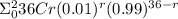 \Sigma^2_0  36Cr (0.01)^r (0.99)^{36-r}
