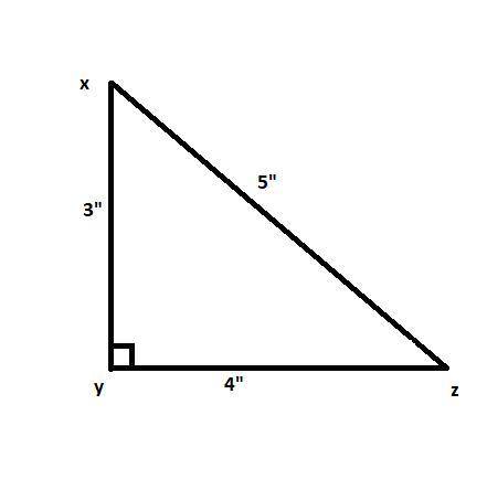 Triangle xyz has sides xy = 3, yz = 4, and xz = 5. if angle y is a right angle, and side yz is op