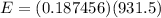 E = (0.187456)(931.5)