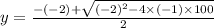 y=\frac{-(-2)+\sqrt{(-2)^2-4 \times (-1) \times 100}}{2 \time 1}
