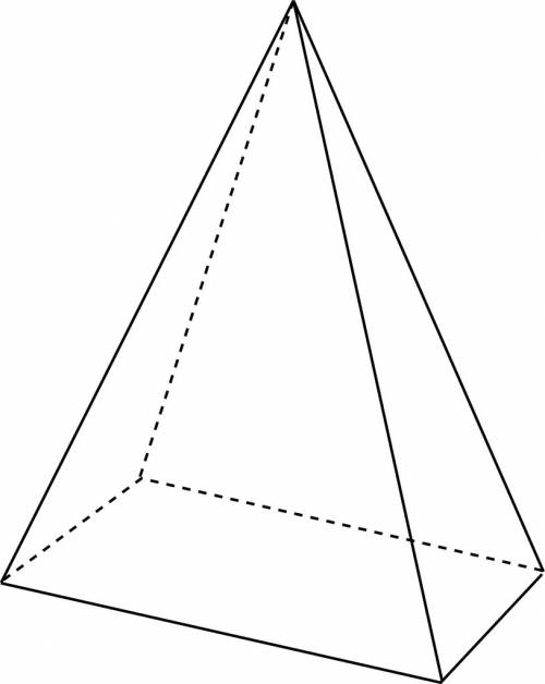 What is the name of a three dimensional shape that has four triangular faces and one rectangular fac
