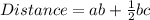 Distance=ab+\frac{1}{2}bc