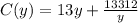 C(y)=13y+\frac{13312}{y}