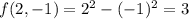 f(2,-1)=2^2-(-1)^2=3