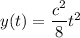 y(t)=\dfrac{c^2}8t^2