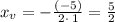 x_v=-\frac{\left(-5\right)}{2\cdot \:1}=\frac{5}{2}