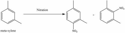 Draw the structure of the xylene that will give only two mononitro derivatives.
