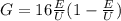 G=16\frac{E}{U}(1-\frac{E}{U})