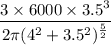 \dfrac{3\times 6000\times 3.5^3}{2\pi (4^2+3.5^2)^{\frac{5}{2}}}