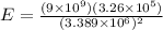 E = \frac{(9\times 10^9)(3.26 \times 10^5)}{(3.389\times 10^6)^2}