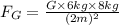 F_G=\frac{G\times 6kg\times 8kg}{(2m)^2}