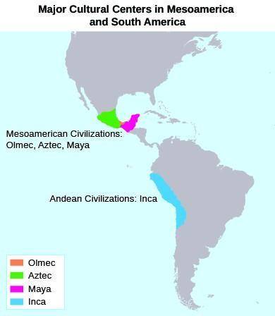 Where did the following civilizations exist?  maya:  aztec:  inca: