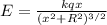 E = \frac{kqx}{(x^2 + R^2)^{3/2}}