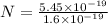 N = \frac{5.45\times 10^{-19}}{1.6 \times 10^{-19}}