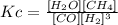 Kc=\frac{[H_2O][CH_4]}{[CO][H_2]^3}