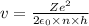 v=\frac{Ze^2}{2 \epsilon_0\times n\times h}