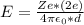 E=\frac{Ze*(2e)}{4\pi \epsilon_{0} *d}