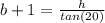 b+1=\frac{h}{tan(20)}
