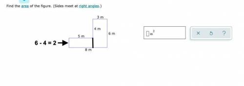 Find the area of the figure. (sides meet at right angles.)