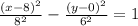 \frac{(x-8)^2}{8^2}-\frac{(y-0)^2}{6^2}=1