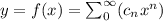 y=f(x)=\sum_0^{\infty}(c_nx^n)