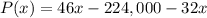 P(x)=46x-224,000-32x
