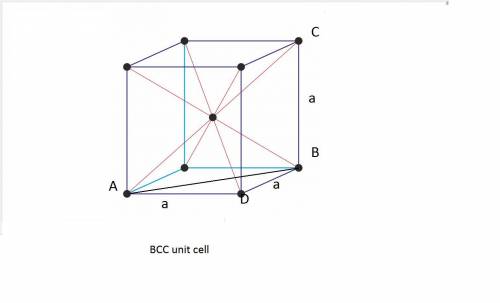 Lets assume, a represents the edge length (lattice constant) of a bcc unit cell and r represents the