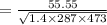 =\frac{55.55}{\sqrt{1.4\times 287\times 473}}