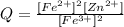 Q=\frac {[Fe^{2+}]^2[Zn^{2+}]}{[Fe^{3+}]^2}