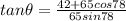 tan\theta =\frac{42+65cos78}{65sin78}