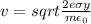 v=sqrt{\frac{2e\sigma y}{m\epsilon _0}}