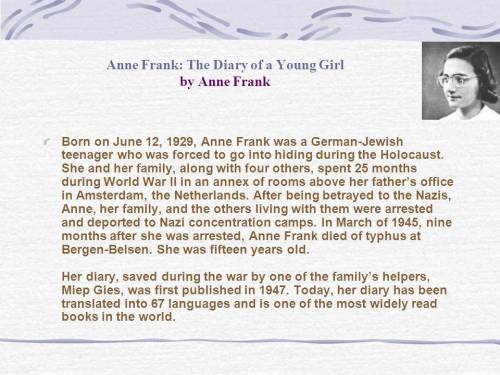 In her diary, how does anne frank make a connection between mr. and mrs. van daan?  she provides phy