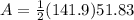 A=\frac{1}{2}(141.9)51.83