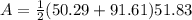 A=\frac{1}{2}(50.29+91.61)51.83