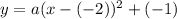 y=a(x-(-2))^2+(-1)