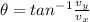 \theta = tan^{-1} \frac{v_y}{v_x}