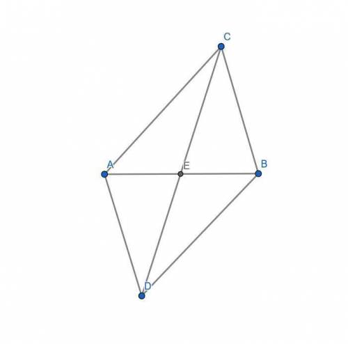 Triangles δabc ≅ δbad so that c and d lie in the opposite semi-planes of segment ab. prove that segm