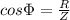 cos\Phi =\frac{R}{Z}