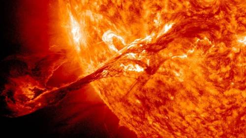 Solar flares may be seen in the sun's
