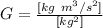 G = \frac{{[kg ~ m^3 / s^2]}} {{[kg^2]} }