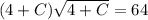 (4+C)\sqrt{4+C}=64