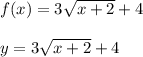 f(x)=3\sqrt{x+2}+4\\\\y=3\sqrt{x+2}+4