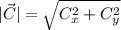 |\vec{C}| = \sqrt{C_x^2 + C_y^2}