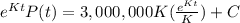 e^{Kt}P(t)=3,000,000K(\frac{e^{Kt}}{K})+C
