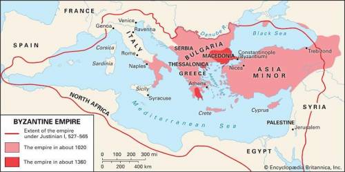 Which of the following geographic features most likely hindered the byzantines from expanding north